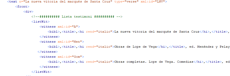 Marcatura TEI Marcatura TEI